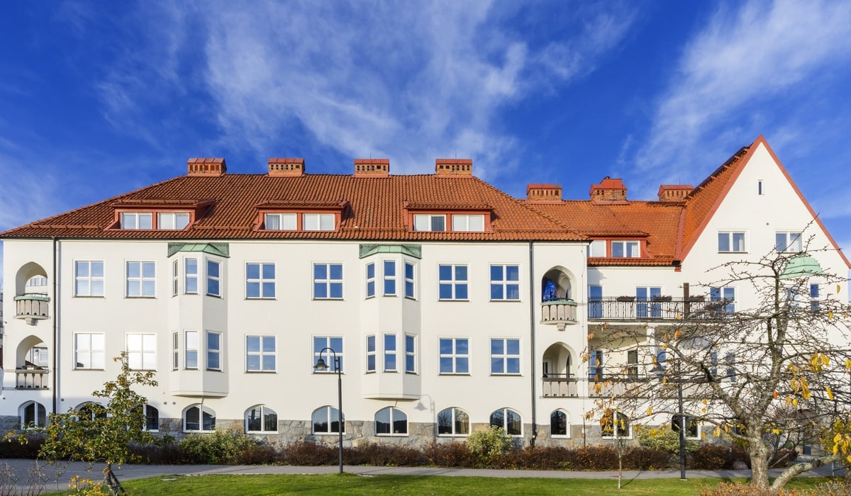 Bild på Sachsskas barn och ungdomshuset där hela byggnad syns