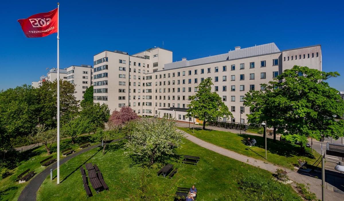 Bild på baksidan av Södersjukhusets